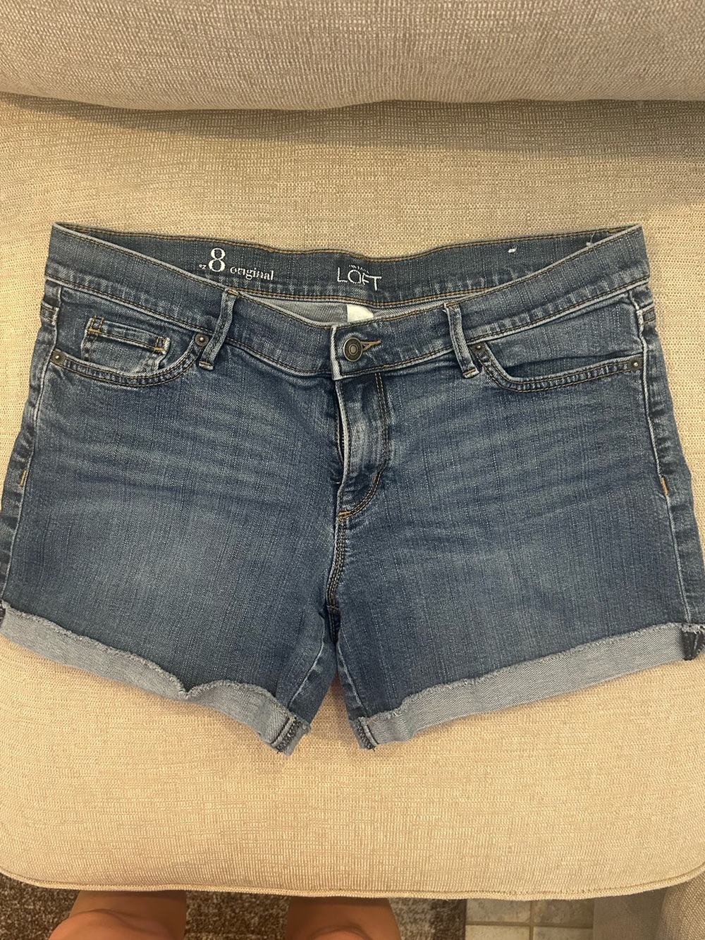 LOFT Women's Classic Blue Cuffed Denim Shorts